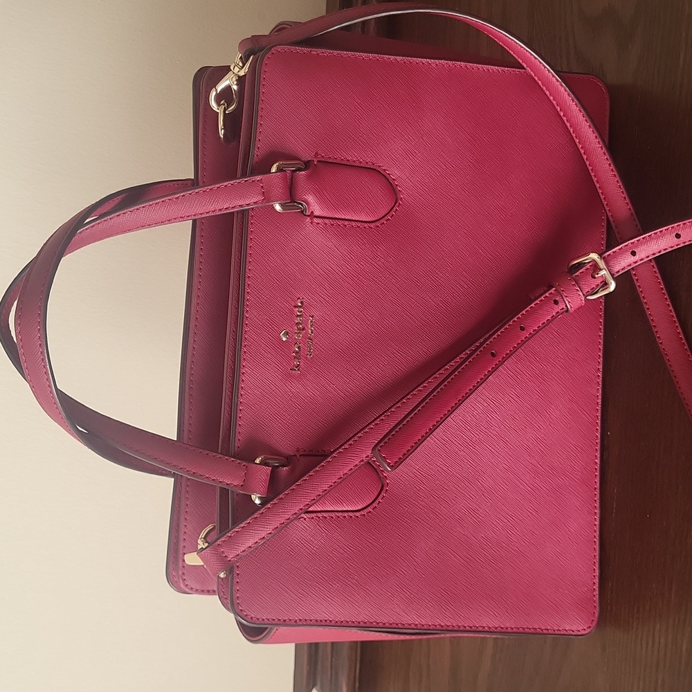 Kate Spade Burgendy Crossbody Satchel Bag - Picture 2 of 11